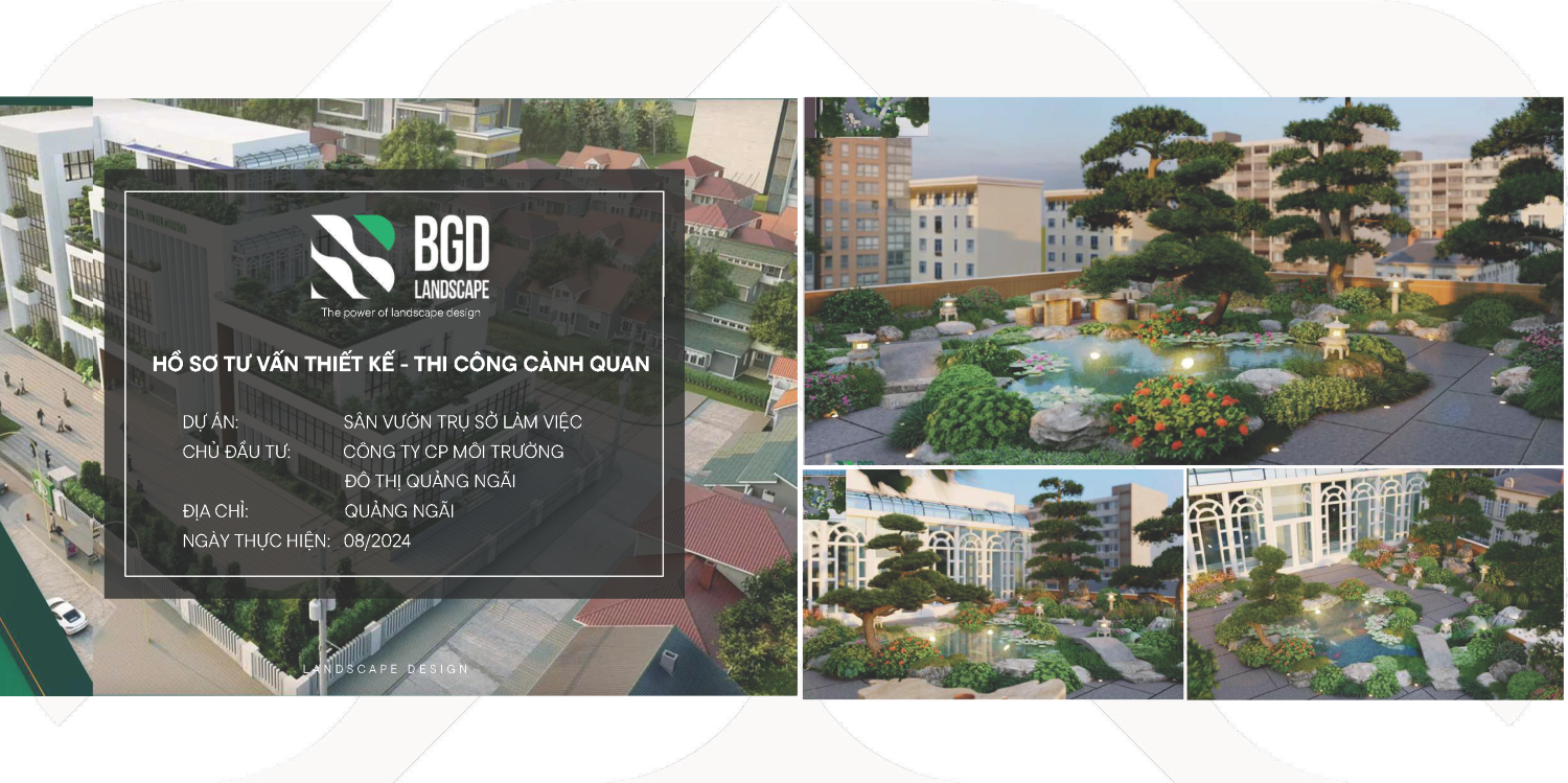SÂN VƯỜN TRỤ SỞ LÀM VIỆC CÔNG TY MÔI TRƯỜNG ĐÔ THỊ QUẢNG NGÃI